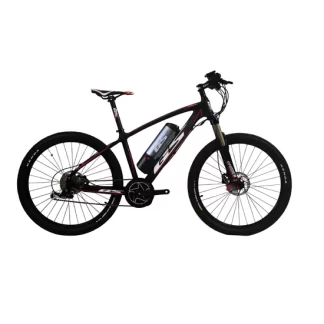 MEB-MB-FC-26 Vélo Assistance Électrique en Fibre de Carbone 27", haut de gamme, moteur central 350W bridé 250W, Freins disques hydrauliques, suspensions avant réglables