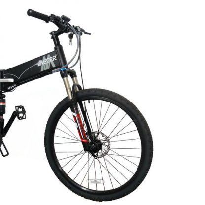 MEB-MBP-26-BK Vélo Électrique MECER Tout Terrain, 26", Pliable, Cadre Alu ultra léger entièrement suspendu, batterie caché amovible dans le cadre, 21 vitesses, double freins à disques – Image 6