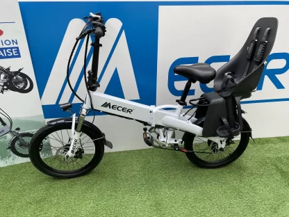 MEB-PL-20-W MECER Vélo pliant 20’ électrique – Cadre alu - Autonomie 60 à 70km – 7 vitesses shimano – Assemblé en France - Blanc – Image 7