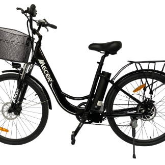 MEB-CB-26-BK MECER Vélo de ville 26’ électrique – Cadre alu avec enjambement bas – Autonomie 60 km à 70km - 7 vitesses Shimano – Assemblé en France